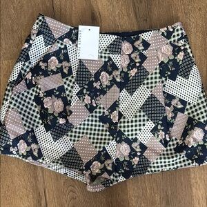 NWT Esther Penn Floral Patchwork Shorts